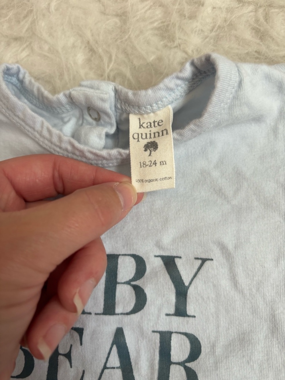 kate quinn Baby Boy Light Blue "BABY BEAR" Short Sleeve Bodysuit - Picture 2 of 2